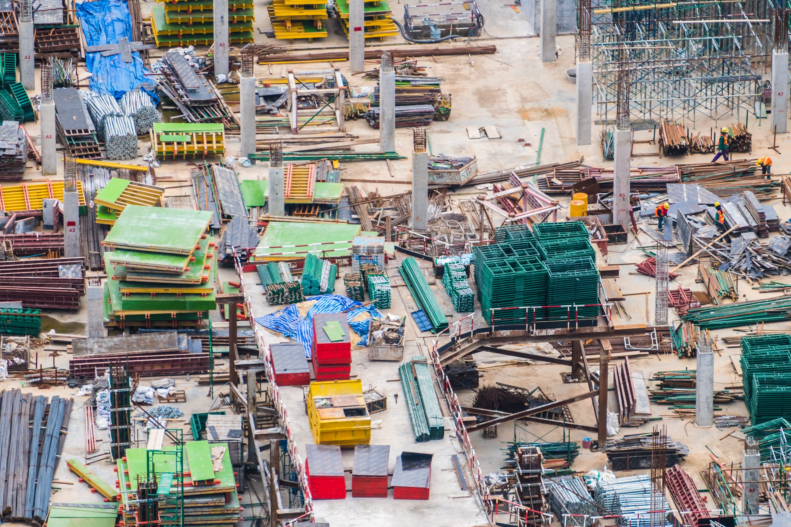 Construction and infrastructure work on site